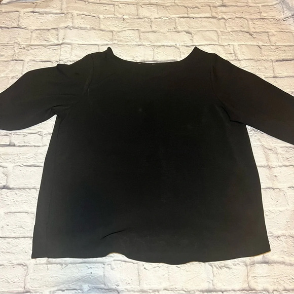 MISIA Curvy Black Knot Front Top 3/4 Sleeve Blouse Plus Size 2X - Picture 6 of 8